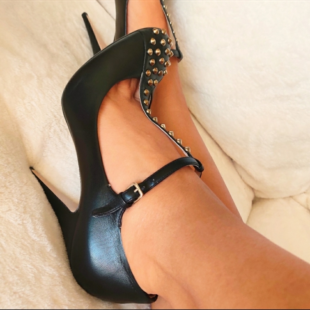 Miu Miu Studded Leather Heels size 8